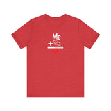 Me + Dogs = Love (Front)__BAB Word Outline (Back) || Bella + Canvas 3001 Unisex Jersey Short Sleeve Tee