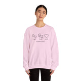 Me + Dog = Love (Front)___BAB Oval Outline (Back)  ||  Unisex Heavy Blend™ Crewneck Sweatshirt