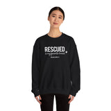 Rescued Is My Favorite Breed (Front)___BAB Oval Outline (Back)  ||  Unisex Heavy Blend™ Crewneck Sweatshirt