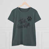 Think Pawsitive: Black Print || Women's Heavy Cotton Tee