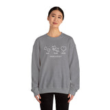 Me + Dog = Love (Front)___BAB Oval Outline (Back)  ||  Unisex Heavy Blend™ Crewneck Sweatshirt