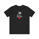 Me + Dogs = Love (Front)__BAB Word Outline (Back) || Bella + Canvas 3001 Unisex Jersey Short Sleeve Tee