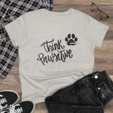 Think Pawsitive: Black Print || Women's Heavy Cotton Tee