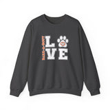 Love Paw Print (Front)___BAB Oval (Back)  ||  Unisex Heavy Blend™ Crewneck Sweatshirt