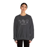 Me + Dog = Love (Front)___BAB Oval Outline (Back)  ||  Unisex Heavy Blend™ Crewneck Sweatshirt