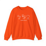 Me + Dog = Love (Front)___BAB Oval Outline (Back)  ||  Unisex Heavy Blend™ Crewneck Sweatshirt