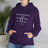 Weekends, Coffee and Dogs  ||  Unisex Heavy Blend™ Pullover Hooded Sweatshirt