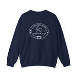 Dog Lover with White BAB Logo (Front)___BAB Oval Outline (Back)  | |  Unisex Heavy Blend™ Crewneck Sweatshirt