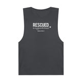 Rescued Is My Favorite Breed (Front)__BAB Oval (Back)  || Men's Ultra Cotton Sleeveless Tank