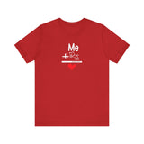Me + Dogs = Love (Front)__BAB Word Outline (Back) || Bella + Canvas 3001 Unisex Jersey Short Sleeve Tee