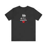 Me + Dogs = Love (Front)__BAB Word Outline (Back) || Bella + Canvas 3001 Unisex Jersey Short Sleeve Tee
