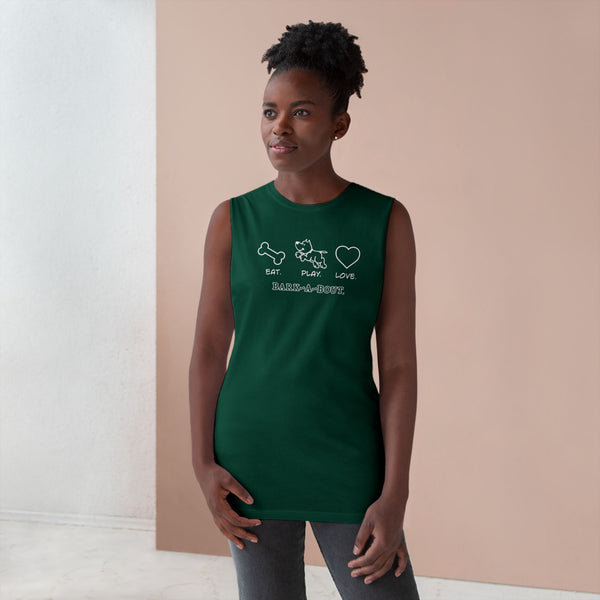 Eat. Play. Love. (Front)__BAB Oval (Back)  || Men's Ultra Cotton Sleeveless Tank
