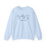 Me + Dog = Love (Front)___BAB Oval Outline (Back)  ||  Unisex Heavy Blend™ Crewneck Sweatshirt