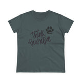 Think Pawsitive: Black Print || Women's Heavy Cotton Tee
