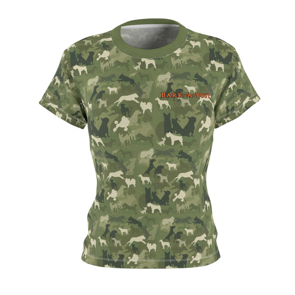 Camo Dog Print  ||  Women's AOP Cut & Sew Tee