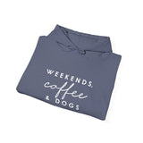 Weekends, Coffee and Dogs  ||  Unisex Heavy Blend™ Pullover Hooded Sweatshirt