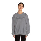 Me + Dog = Love (Front)___BAB Oval Outline (Back)  ||  Unisex Heavy Blend™ Crewneck Sweatshirt