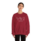 Me + Dog = Love (Front)___BAB Oval Outline (Back)  ||  Unisex Heavy Blend™ Crewneck Sweatshirt