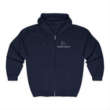 Bark-A-Bout Dog and BAB Logo (Front)__Outline Oval (Back)  ||  Unisex Heavy Blend™ Full Zip-Up Hoodie
