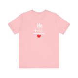 Me + Dogs = Love (Front)__BAB Word Outline (Back) || Bella + Canvas 3001 Unisex Jersey Short Sleeve Tee