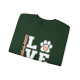 Love Paw Print (Front)___BAB Oval (Back)  ||  Unisex Heavy Blend™ Crewneck Sweatshirt