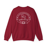 Me + Dog = Love (Front)___BAB Oval Outline (Back)  ||  Unisex Heavy Blend™ Crewneck Sweatshirt