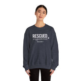 Rescued Is My Favorite Breed (Front)___BAB Oval Outline (Back)  ||  Unisex Heavy Blend™ Crewneck Sweatshirt