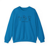 Me + Dog = Love (Front)___BAB Oval Outline (Back)  ||  Unisex Heavy Blend™ Crewneck Sweatshirt