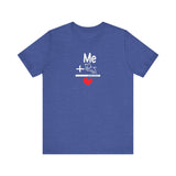 Me + Dogs = Love (Front)__BAB Word Outline (Back) || Bella + Canvas 3001 Unisex Jersey Short Sleeve Tee