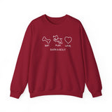 Me + Dog = Love (Front)___BAB Oval Outline (Back)  ||  Unisex Heavy Blend™ Crewneck Sweatshirt