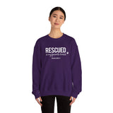 Rescued Is My Favorite Breed (Front)___BAB Oval Outline (Back)  ||  Unisex Heavy Blend™ Crewneck Sweatshirt