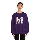 Love Paw Print (Front)___BAB Oval (Back)  ||  Unisex Heavy Blend™ Crewneck Sweatshirt