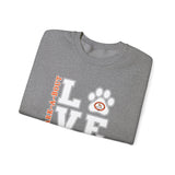Love Paw Print (Front)___BAB Oval (Back)  ||  Unisex Heavy Blend™ Crewneck Sweatshirt