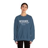 Rescued Is My Favorite Breed (Front)___BAB Oval Outline (Back)  ||  Unisex Heavy Blend™ Crewneck Sweatshirt