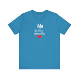 Me + Dogs = Love (Front)__BAB Word Outline (Back) || Bella + Canvas 3001 Unisex Jersey Short Sleeve Tee