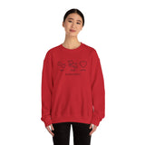 Me + Dog = Love (Front)___BAB Oval Outline (Back)  ||  Unisex Heavy Blend™ Crewneck Sweatshirt