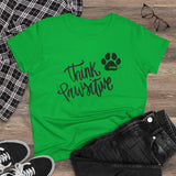 Think Pawsitive: Black Print || Women's Heavy Cotton Tee