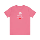 Me + Dogs = Love (Front)__BAB Word Outline (Back) || Bella + Canvas 3001 Unisex Jersey Short Sleeve Tee
