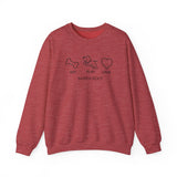 Me + Dog = Love (Front)___BAB Oval Outline (Back)  ||  Unisex Heavy Blend™ Crewneck Sweatshirt