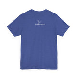 Me + Dogs = Love (Front)__BAB Word Outline (Back) || Bella + Canvas 3001 Unisex Jersey Short Sleeve Tee