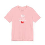 Me + Dogs = Love (Front)__BAB Word Outline (Back) || Bella + Canvas 3001 Unisex Jersey Short Sleeve Tee