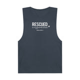 Rescued Is My Favorite Breed (Front)__BAB Oval (Back)  || Men's Ultra Cotton Sleeveless Tank