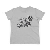 Think Pawsitive: Black Print || Women's Heavy Cotton Tee
