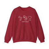 Me + Dog = Love (Front)___BAB Oval Outline (Back)  ||  Unisex Heavy Blend™ Crewneck Sweatshirt