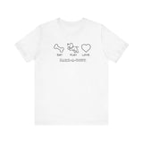 Eat. Play. Love (Front)___BAB Oval Outline (Back)  ||  Bella + Canvas 3001 Unisex Jersey Short Sleeve Tee