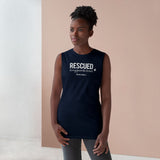 Rescued Is My Favorite Breed (Front)__BAB Oval (Back)  || Men's Ultra Cotton Sleeveless Tank