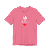 Me + Dogs = Love (Front)__BAB Word Outline (Back) || Bella + Canvas 3001 Unisex Jersey Short Sleeve Tee