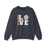 Love Paw Print (Front)___BAB Oval (Back)  ||  Unisex Heavy Blend™ Crewneck Sweatshirt