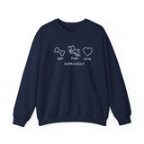 Me + Dog = Love (Front)___BAB Oval Outline (Back)  ||  Unisex Heavy Blend™ Crewneck Sweatshirt