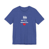 Me + Dogs = Love (Front)__BAB Word Outline (Back) || Bella + Canvas 3001 Unisex Jersey Short Sleeve Tee